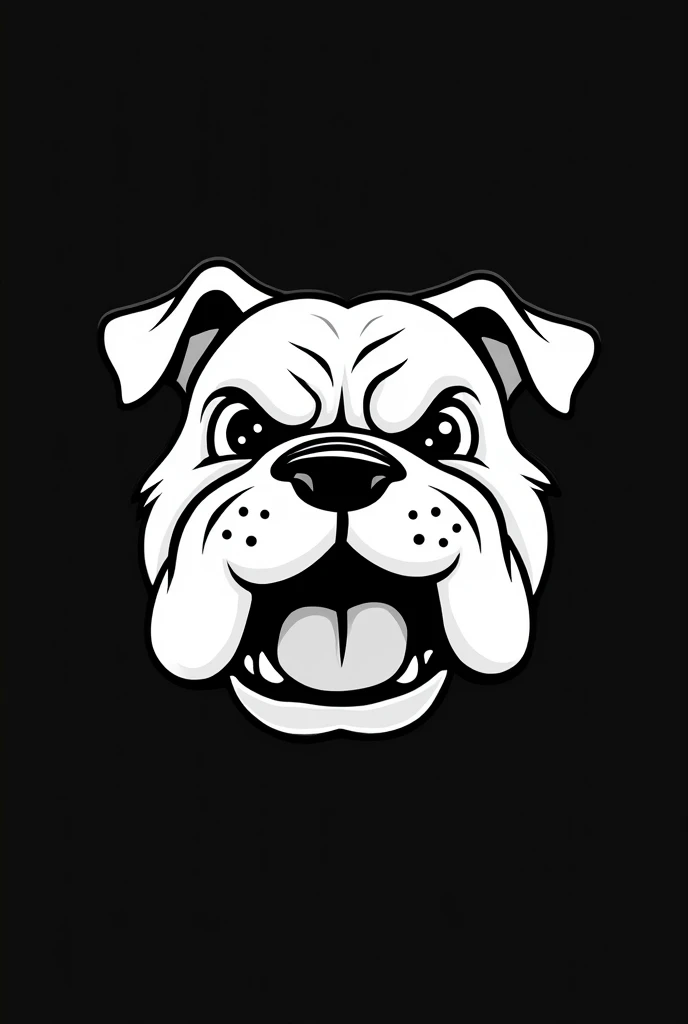 Logo Face bulldog GAUGAU black and white so funny