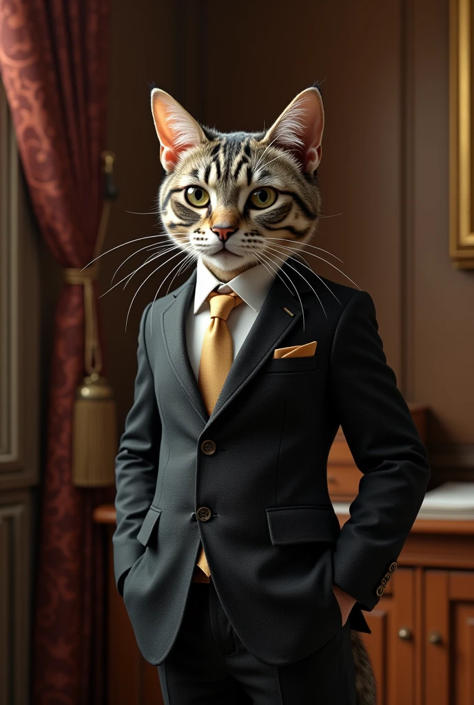The cat in a suit