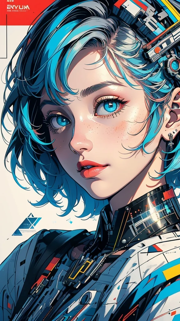 (((masterpiece, highest quality))),(((solo:1.2))),(((1girl:1.2))),32k wallpaper, very detailed, poster, vintage science fiction,(((((geometric cinematic movie poster))))), (bauhaus), shape,(((abstract))),(mid century modern),movie poster,(((((portfolio))))),(((((Close-up))))),(((((bust up))))),((((more various angle)))),(((highlight))),Vast landscape,((((heterochromia)))),(((complete. detailed face))),(((Extremely talented))),(((most complecated machine))),Colorful color scheme