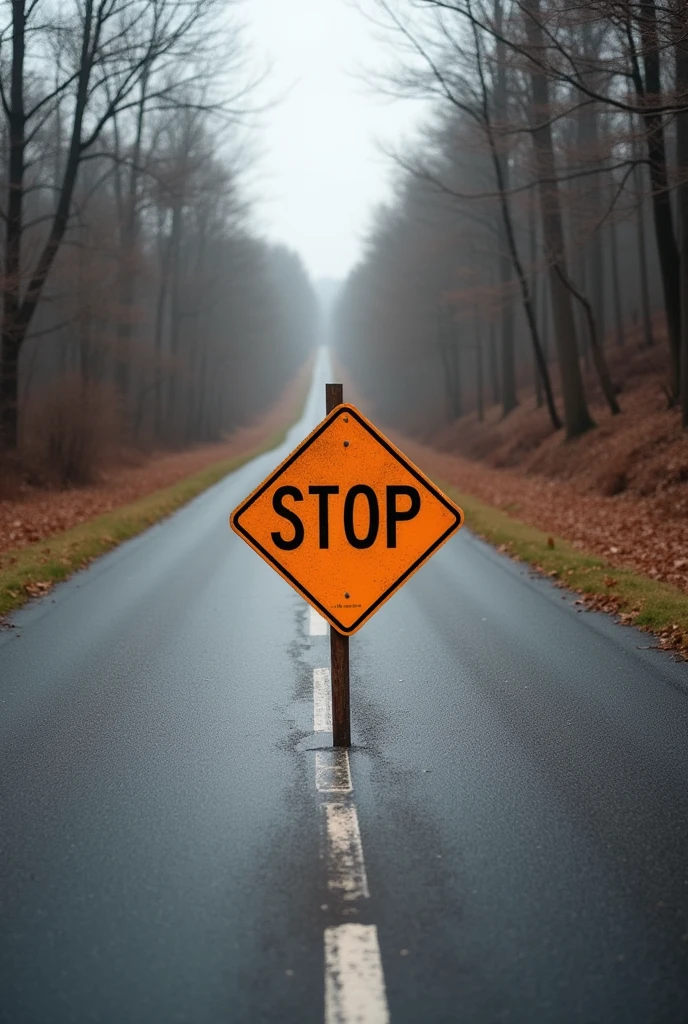 A road blocked with a sign "stop", Behind that stop there must be a thought or an idea