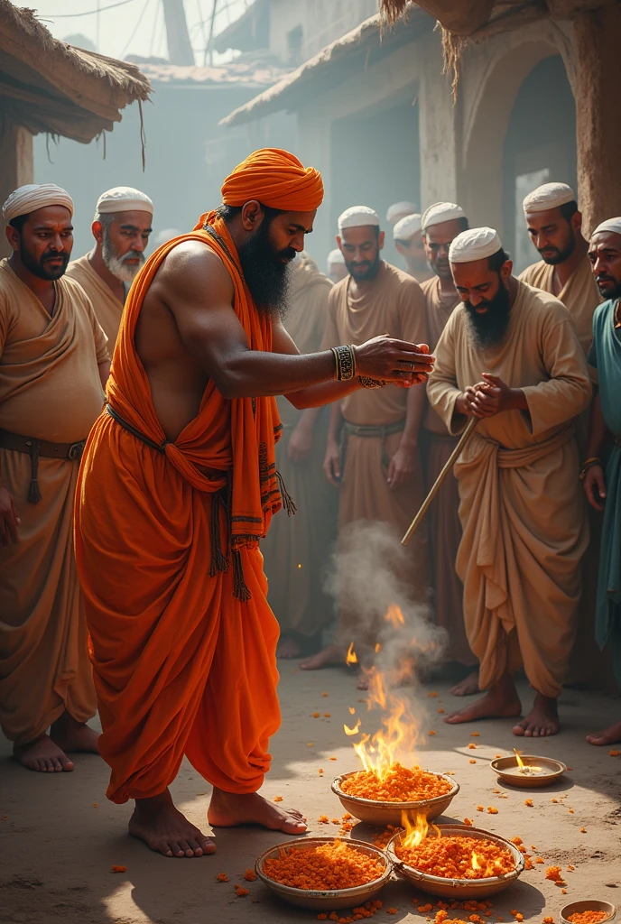 A hindu man taking ganapati murty Muslim peoples scared by the Hindu man