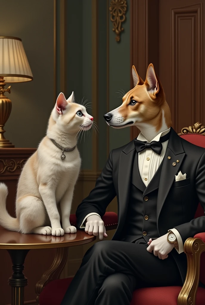 cat and a dog gentlemen
