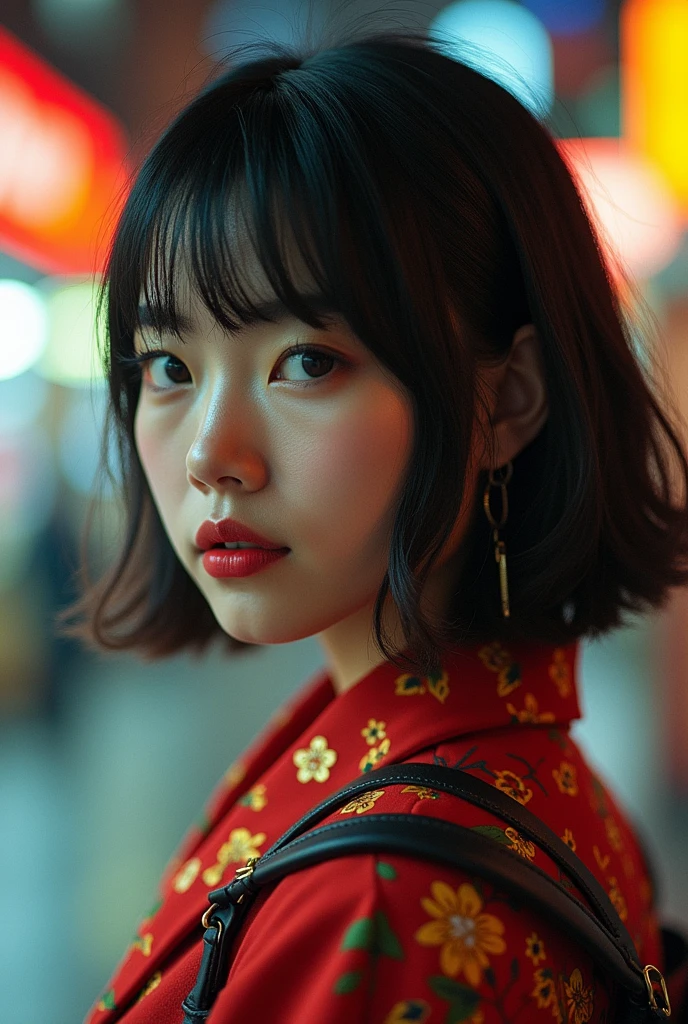 Japanese fashionista from Harajuku, 24mm, textures 4k, soft cinematic light, Adobe Lightroom, photo laboratory, HDR, intrikate, highy detailed, sharp focus, soft shades, insane details, intrikate details, hyperdetailed, low-contrast, soft cinematic light, Exposure Mixing