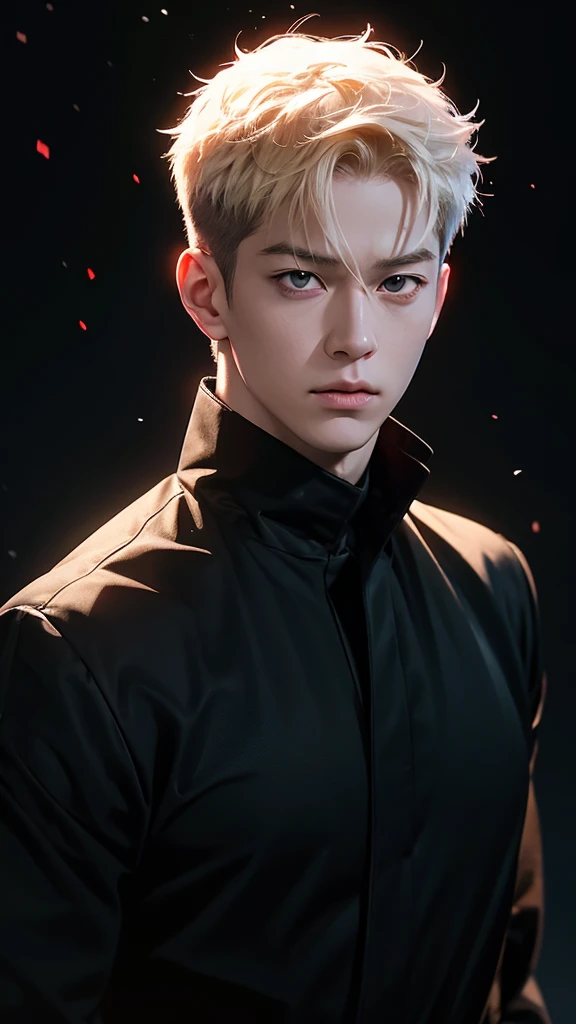 Gojo satoru serial anime jujutsu kaisen his a cool man,looks is very god with powers on hand,cinematic lighting,clear bokeh ultra realistic,8k.
