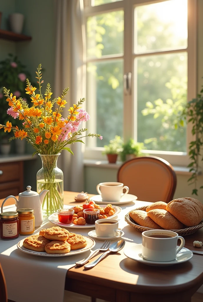 a breakfast table