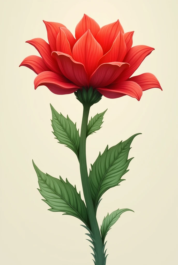 A red flower with a green stem