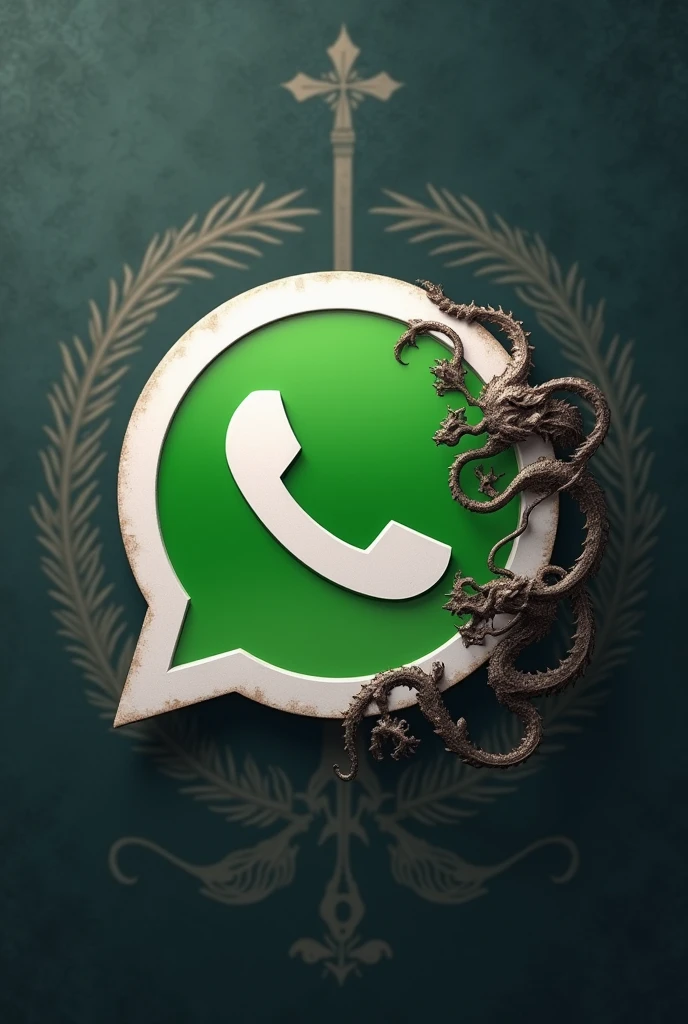 an image of the WhatsApp logo icon with some symbol alluding to The House of the Dragon, better with the Targaryen logo