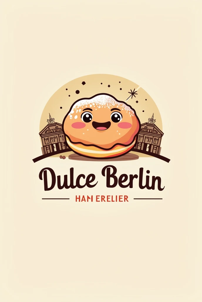 Logo for a dessert business selling stuffed Berliners, The brand is called “Dulce Berlin”