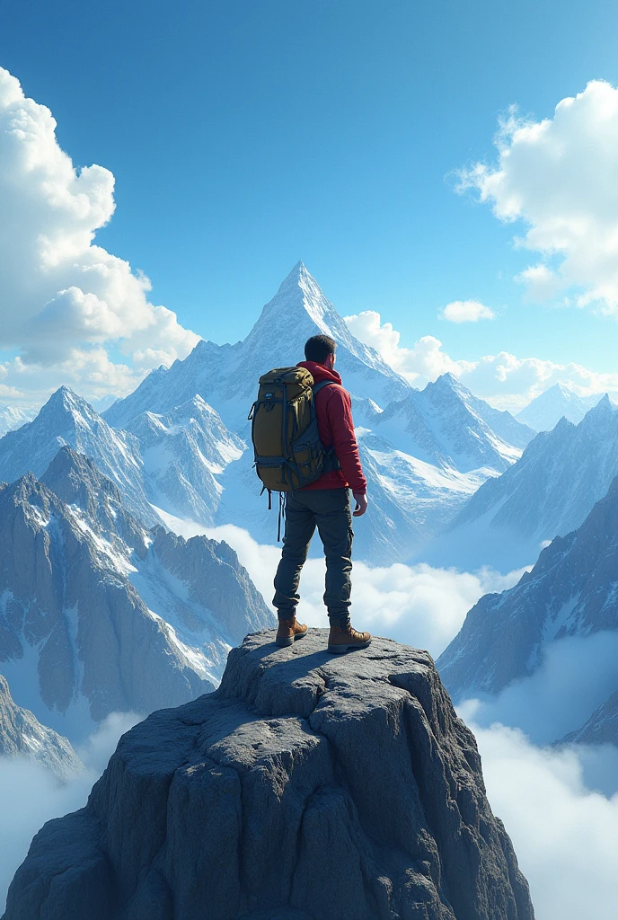 Hiker on a mountain top