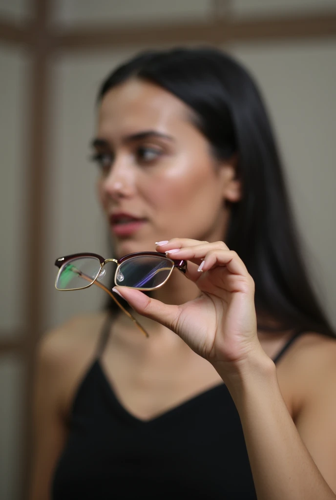 Woman's hand holding glasses