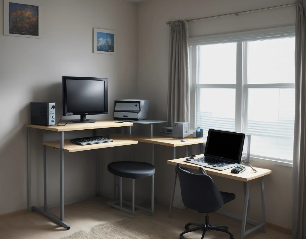 If the computer is２A modern private room with a table