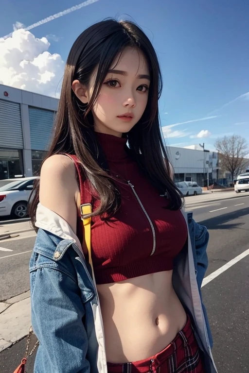 There's a woman with a bird on her shoulder., Has long hair and sharp eyes, Dark fantasy mixed with realism, 1 7 year old anime goth girl, Cute Face. Dark fantasy, Black Hair, Black hair and big eyes, Jan J, Gweiz-style artwork, Dreamy gothic girl, With a real crow on your arm, Red Rose, Red gorgeous accessories