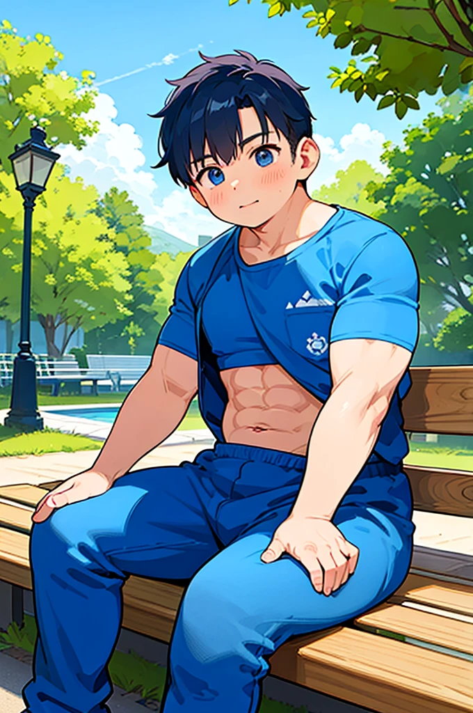 (androgynous), (boyish), chubby, (very short hair), (pudgy face), (thick), overweight, beefy, (cute), (little brat), (naughty brat), (belly button), Chubby body, Sweaty body, (Smelly body), (moobs), (ikemen), (Obese man like female breasts), (swimsuits), (Sitting), (Soleを見せる), (Sole), (臭そうなSole), (sexly), (nipples)