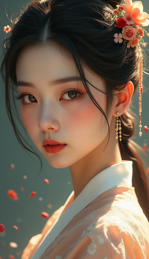 Breathtaking portrait of Princess of the Joseon Dynasty, beauty, highly detailed eyes, as drawn by Bernie Wrightson, John Romita, Andreas Rocha style, Ilya Kuvshinov, Greg Rutkowski, loish, romance comic book art, anime