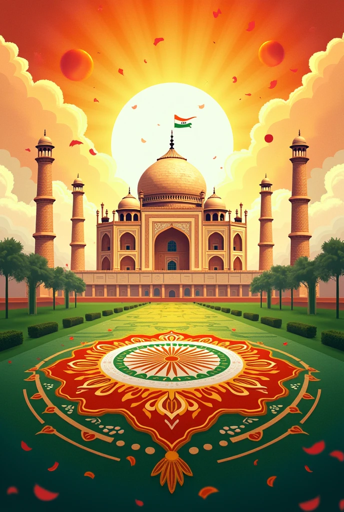 Poster for a poster making competition on Indian Independence day with no man