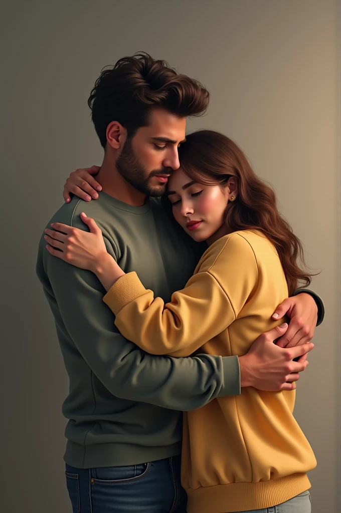 Two people hugging 