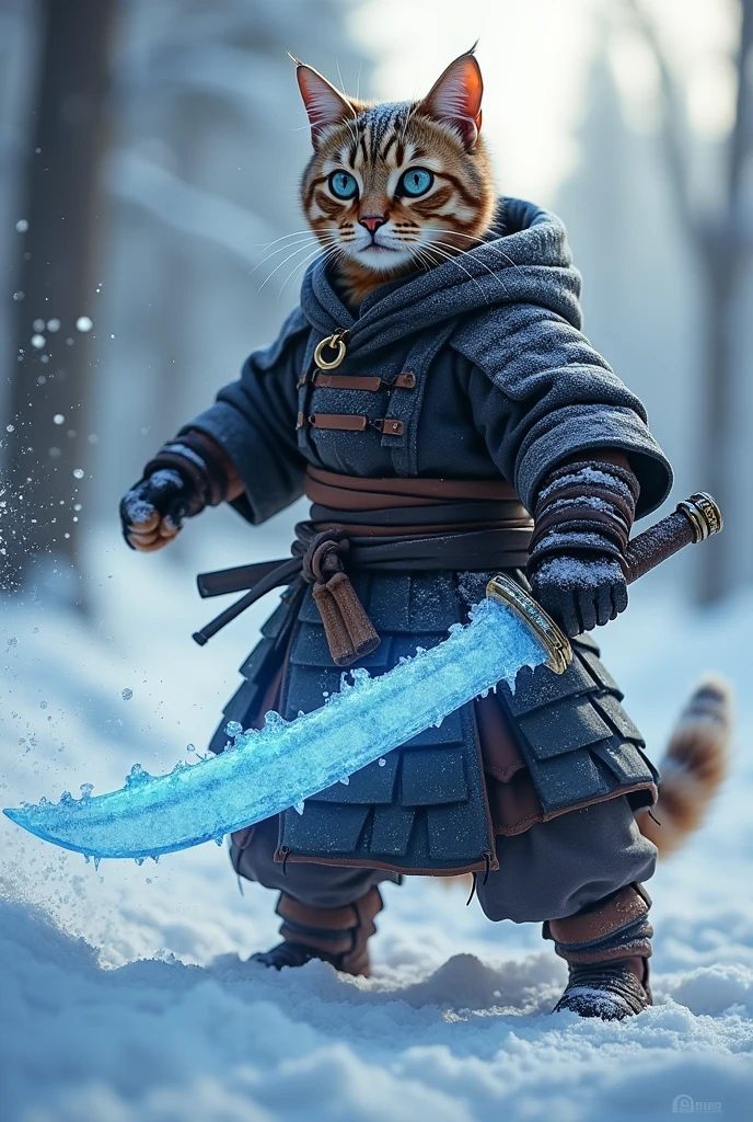 Cat samurai ice blade