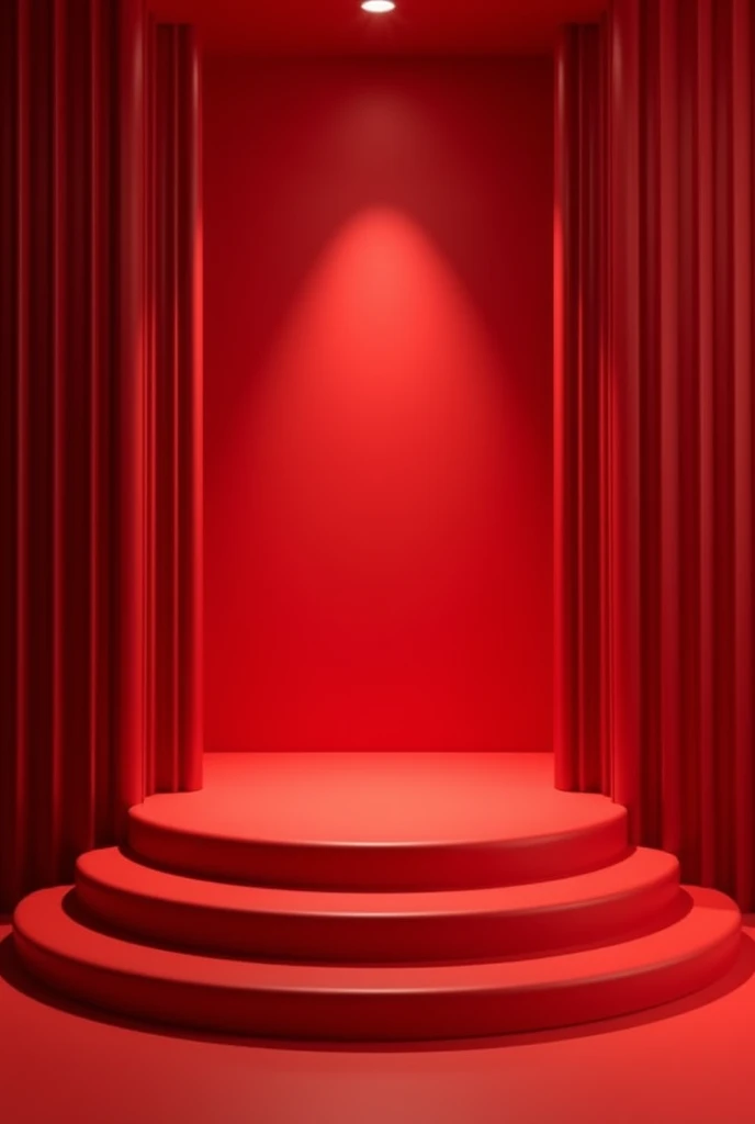 red stage with container aesthetics