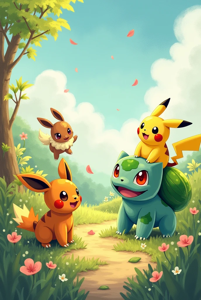Pokemon bubassauro picachu charmande and escortom