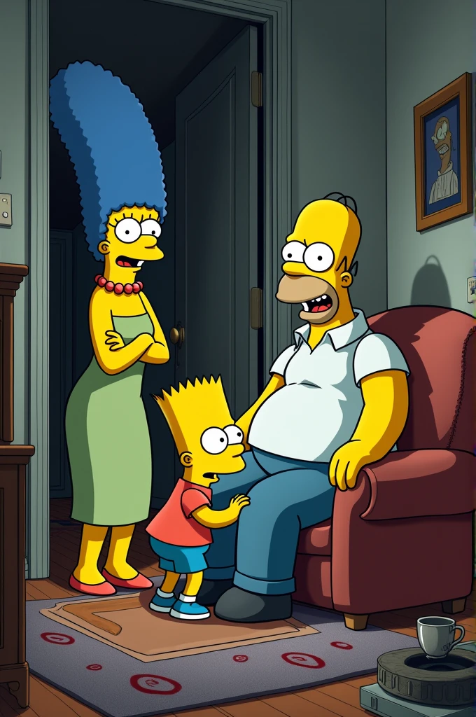 Bart simpsong penetrating marge and Homer with lisa