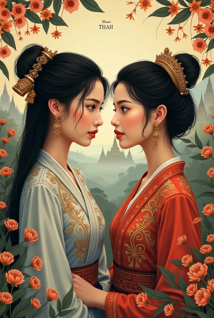 Cover of a Thai period novel about two women