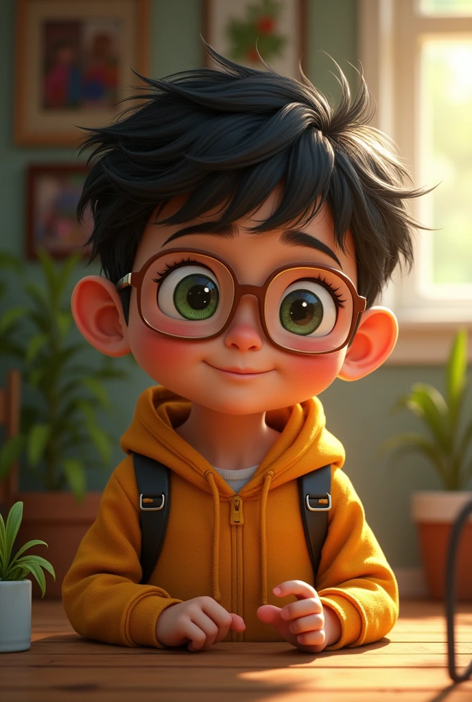Pedrinho is a very intelligent 8 year old child. He has grape green eyes, very pretty, bet, different from us, can't see. He was born that way and grew up that way, learning everything just through hearing and touch