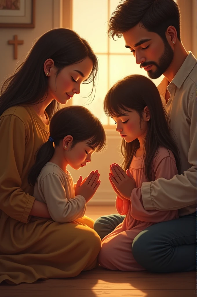 Create me a happy family Praying to God