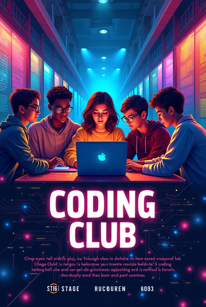 Create a poster for college coding club