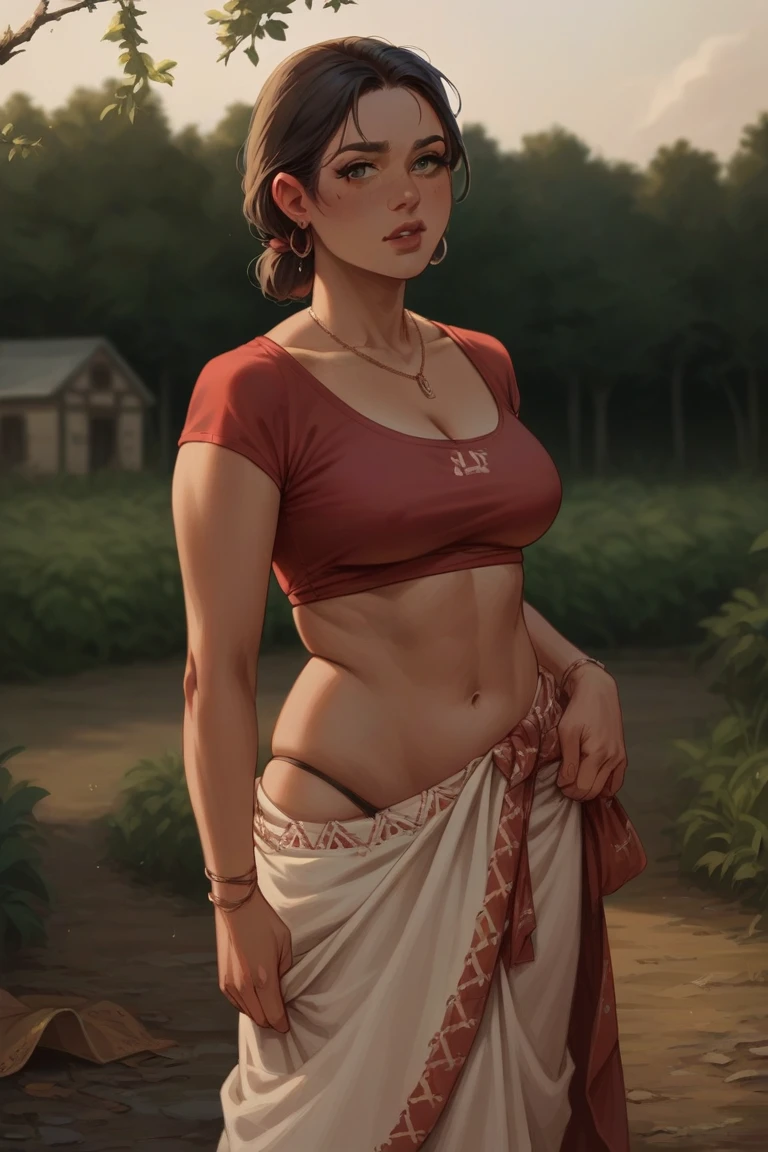 Village women in exposing saree