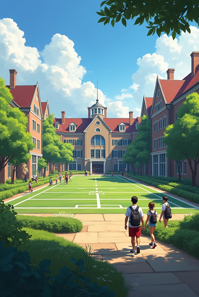 College for teenagers that demonstrates learning, virtue, knowledge, modernism and football
