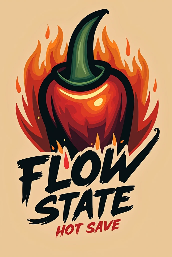 a logo for flow state hot sauce