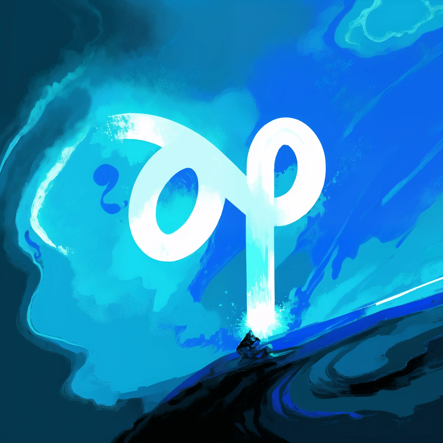 Close-up with blue circle on top, number, photoshop , Neon Blue glass forehead, Write in cyan ink, stylized neon, milky, Blue neon light, venus symbol, photography, Neon Blue, Dark Blue, light green, Light Blue, slope, Slight shadows at the intersection of images