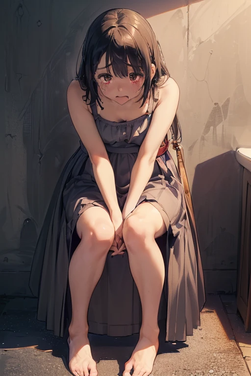 (1 girl, Peeをしなければなりません, Pee herself, Pee, Pee self, Are crying, とてもPeeがしたくて仕方ない), (Peeをしなければなりません, Peeをしなければなりません, Pee, Pee self, Pee, Pee self:1.3), (Girls queuing for the toilet, Maxi Dresses, Long skirt, 1 handbag, Peeをしなければなりません, Full coverage of the crotch area, Knees together and feet apart:2), (Place your hands between your legs, Leaning forward:1.3), (Shadowy Face, Desperate, anxiety, Haa, The whole face turns red, Embarrassing, avert your eyes:1.5), (girls can'Stand Upright:1.5), (whole body:1.2), (Highly detailed face, Highest quality:2), (From the side:1.1), Mouth slightly open, Natural Makeup