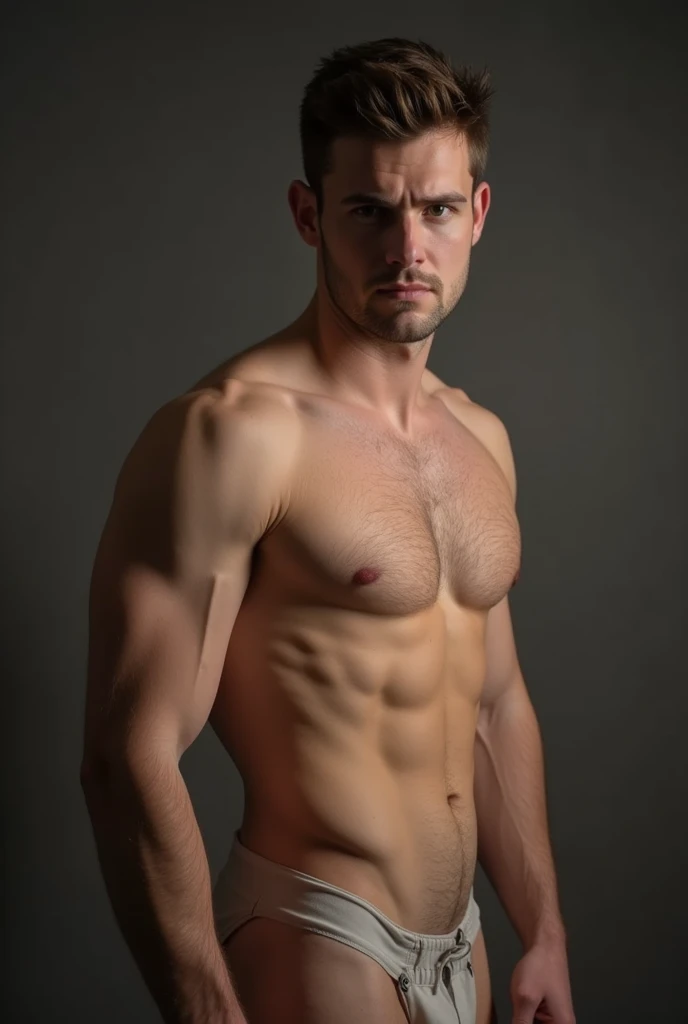 Naked man showing penis