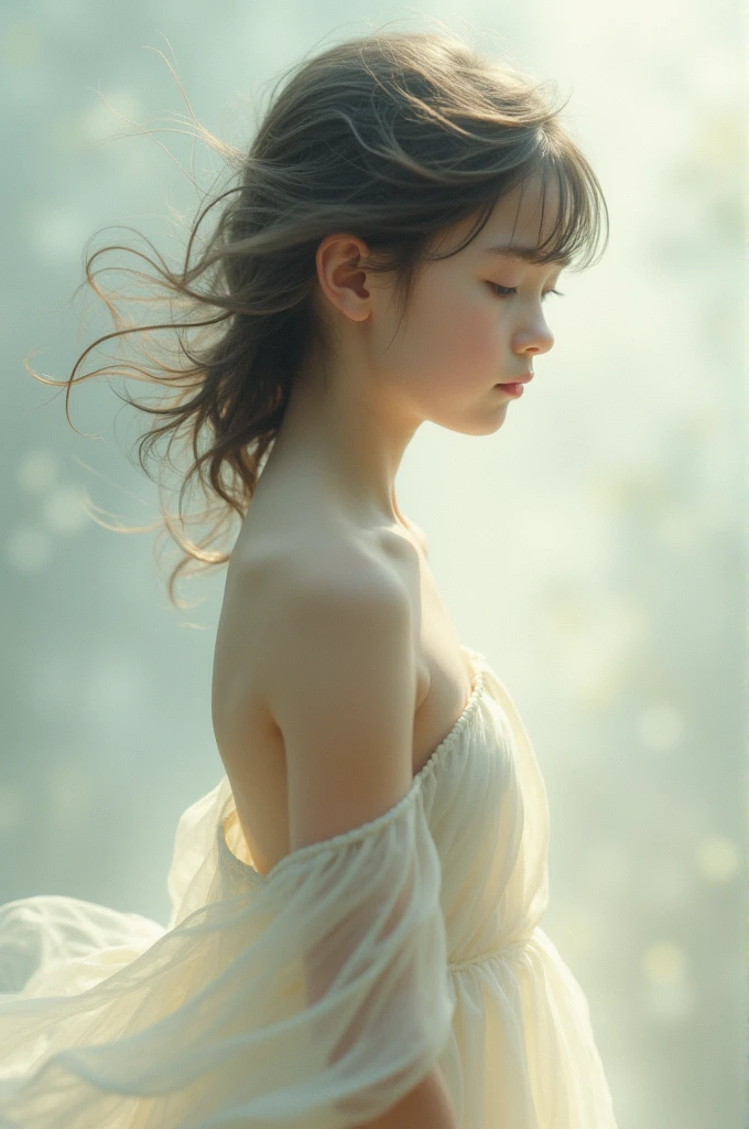 A girl with out dress
