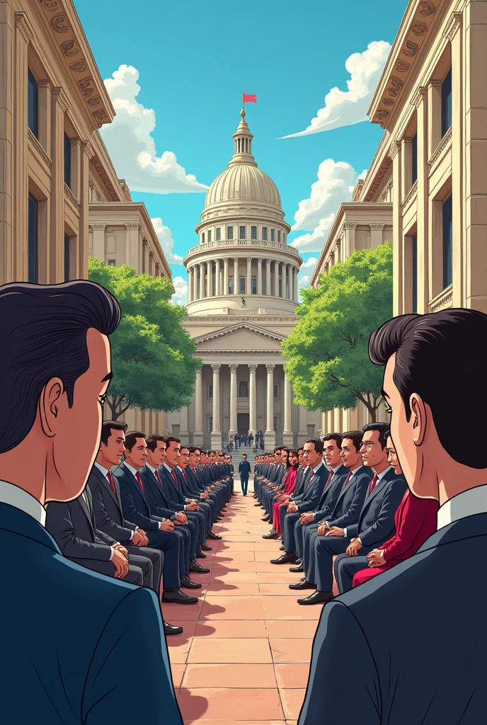 Word Diplomatic Law animated in comic