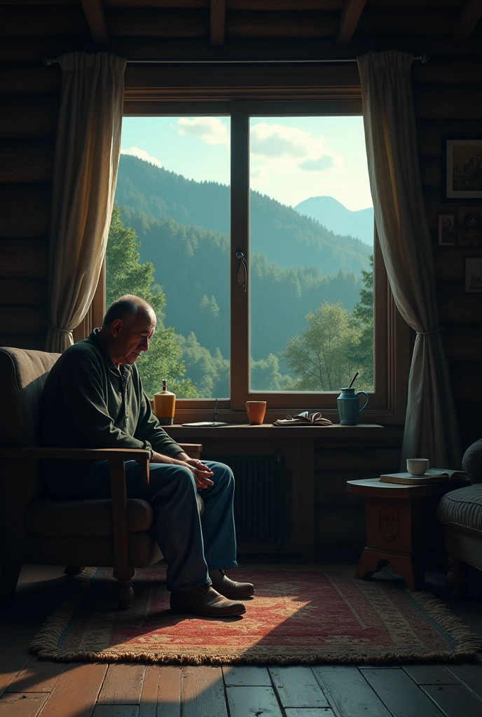 Steve was bored in his cabin 