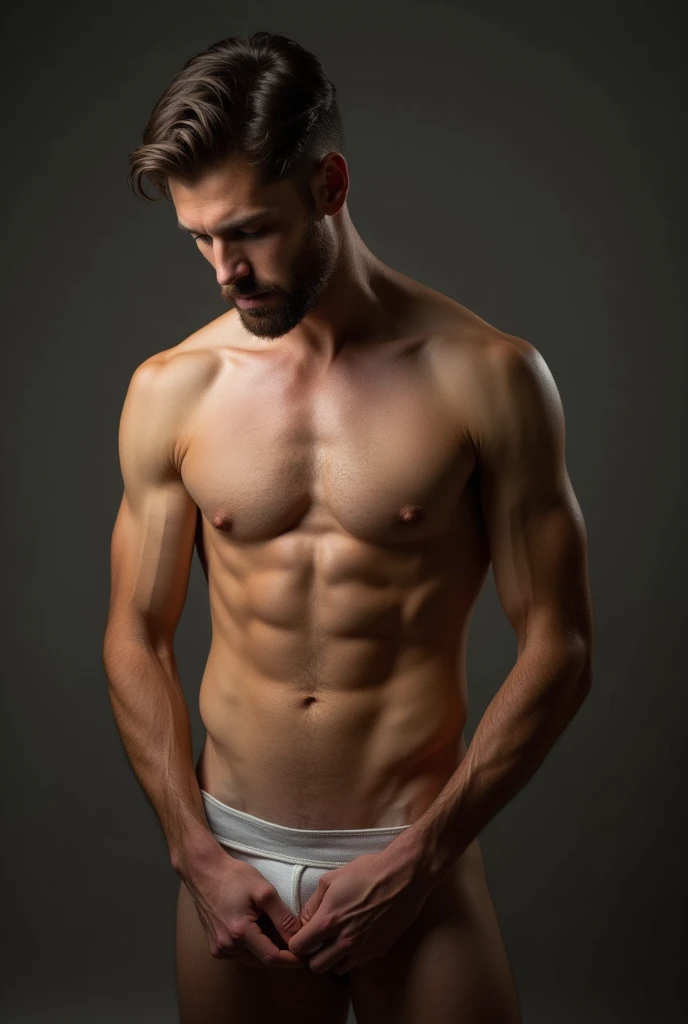 Naked man showing penis