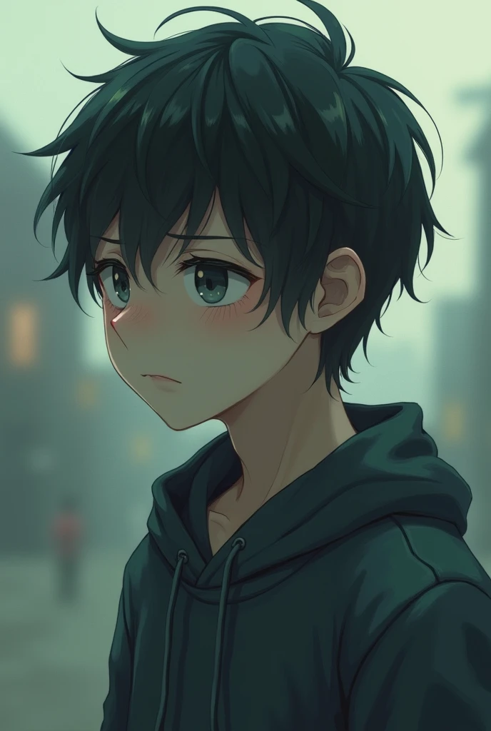 A poor 20 Anime boy with blur face