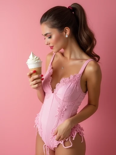 gelatostyle woman, big breast, Milki, cherry, Chantilly