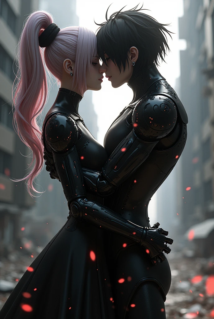 2b from nier automata kiss raiden from metal gear rising and hugging
