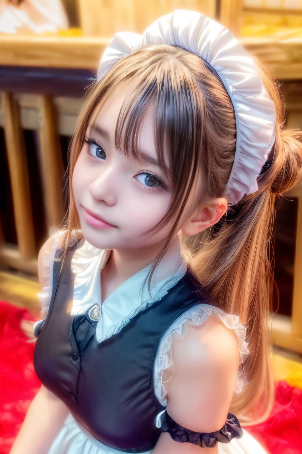 (masterpiece,best quality:1.4),(8k,raw photo,photo realistic:1.2),UHD, ,(shiny skin:1.4),detailed skin,detailed face,detailed eyes,(beautiful sparkling eyes:1.2),Symmetrical eyes,Detailed ear,1girl,natural make-up,(((Japanese idol))),((beautiful Japanese)),(face of the Golden Ratio),Super detailed Background,Beautiful shiny hair,Twintails)),,(((cute teen maid))),(Average teen breasts),,upper body,(Detailed Lolita Maid Outfits,Teenagers),,,Professional Lighting,,(Very detailed ,cute uniforms design,online shopping,LUMINE® Market,),,cute Instagram Style Maid,,,(Detailed Akihabara Maid Cafes,Great location),sakuragun,