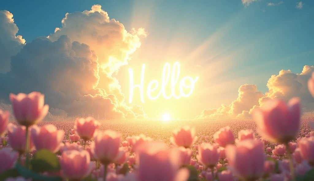heaven, heaven, Light, shine, happiness, Bright smile, Glitter, Flowers, garden, Hello, cloud