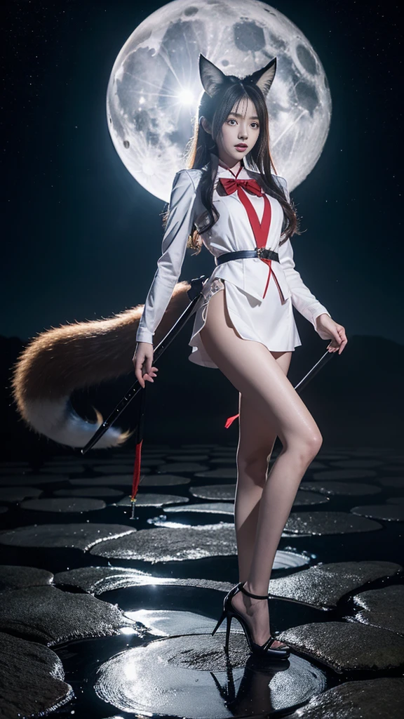 shinano role play costume, role play, High Leg Raise, High heel, transparent, Fox Tail, Multi-tail, Deep in Wonderland,Moonlight falls like water,Foggy Room,The heroine's figure is vaguely visible,Like a fairy in a painting,Slender sexy legs,Beautiful big breasts而又带着一丝mystery的色彩。Her face is beautiful and delicate,Like a finely carved jade,Showing extraordinary beauty。The eyebrows are so pretty,Eyebrows grow to the temples,The waves in my eyes are like twinkling stars,Show the light of perseverance and wisdom。The bridge of the nose is straight,Cherry lip color,The slightly upturned corners of the mouth reveal confidence and calmness。Her face is chiseled,Skin like jade,Reveal healthy glow,Not like a fairy'Not worldly。Her makeup is light and delicate,No excessive embellishment,But it is enough to show her temperament and charm。Light foundation highlights the translucence of the skin,A light eyebrow pencil outlines her perfect eyebrow shape,Eye makeup is eye shadow and eyeliner,Make her eyes brighter、Energetic。嘴唇涂上grace的口红,Add a touch of charm and sophistication。她的衣服grace别致,Wear white to win the snow,Clothes fluttering,As if the wind will blow it up at any time,Drifting away。Beautiful embroidery patterns on clothes,既不失grace,She also showed her extraordinary ball skills。A wide belt around the waist,There is a crystal clear jade pendant hanging on it.,Swaying with her movements。Her hair was tied back casually.,Secure with a jade hairpin,A few strands of hair fluttering gently in the wind,Add a touch of softness。Her figure looms in the fairyland,宛如一道Beautiful big breasts的风景线,Attracted everyone's concern。She seems like an elf in fairyland,Beautiful big breasts、grace、mystery、Full of power。