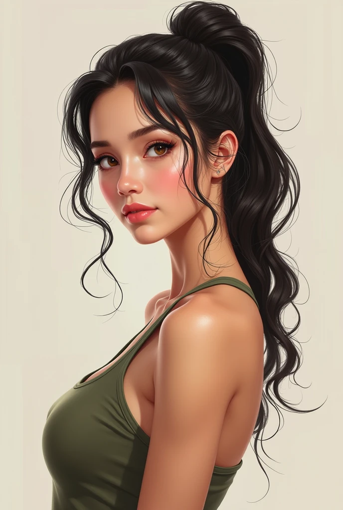 
Juna is around 175 cm tall with a proportional and athletic body., reflects his regular physical activity. Her face is oval with soft facial lines and an expression that often shows concern and calm..