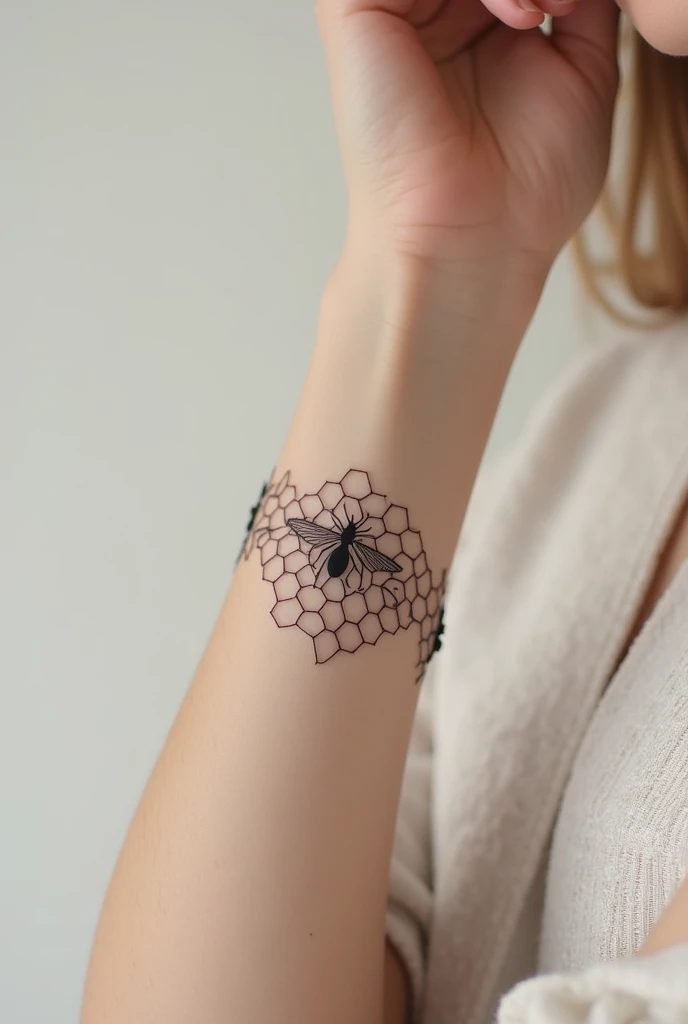 Honeycomb bracelet tattoo