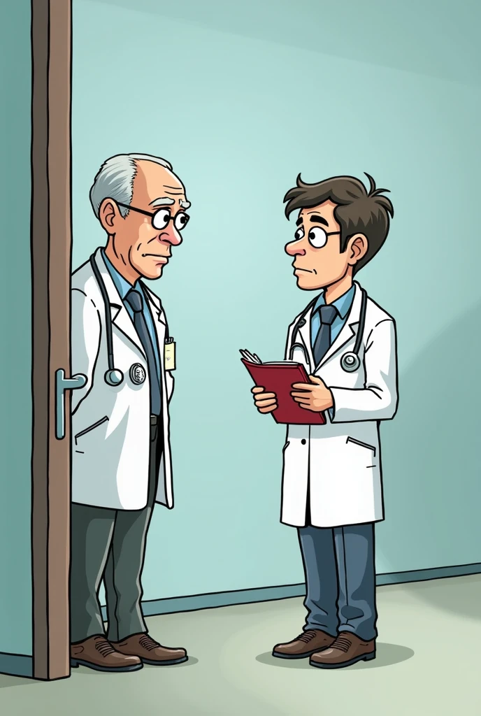 medical student cartoon being ragged by seniors