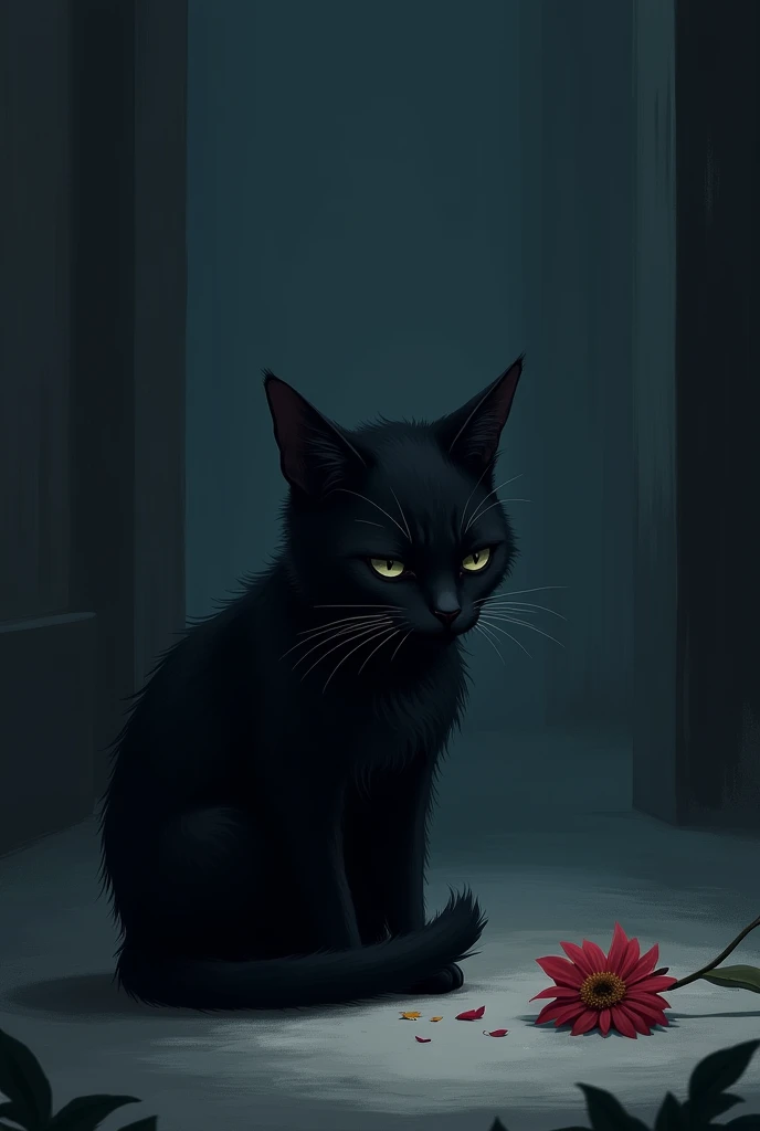 Mourning of a black cat 