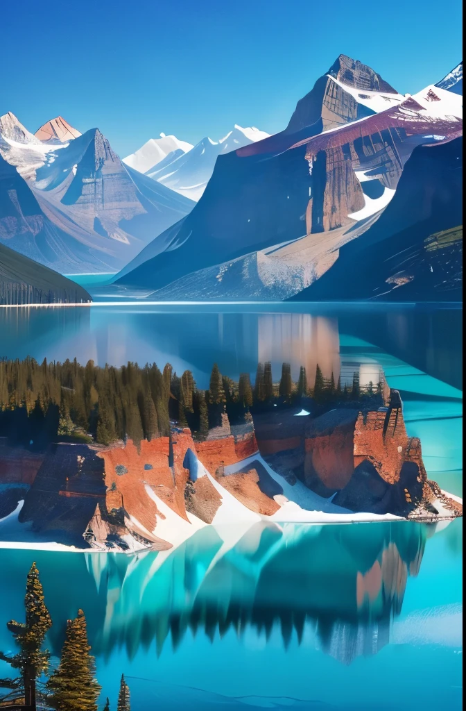 arafed view of a lake with rocks and mountains in the background, breathtaking colors, crystal clear water, wow!!!!!!, beautiful lake, glacier national park, really beautiful nature, cant believe it is real, extraordinary colorful landscape, in the middle of a lake, incredible colors, stunning nature in background, beautiful nature, clear water, breath taking, beautiful natural forms