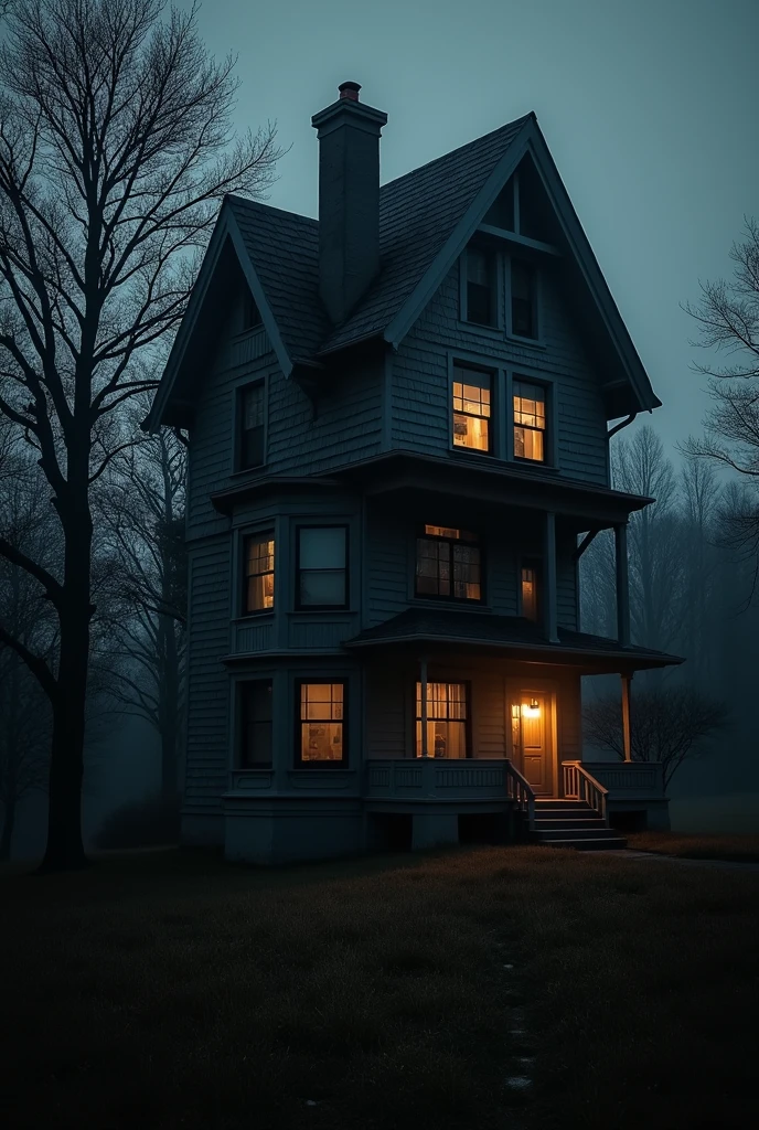 Horror black and dark condominium house